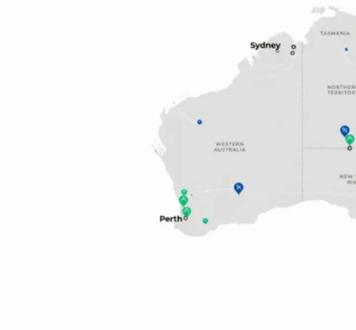 Stylised map of Australia showing Pipe Flow Service nationwide plumbing coverage