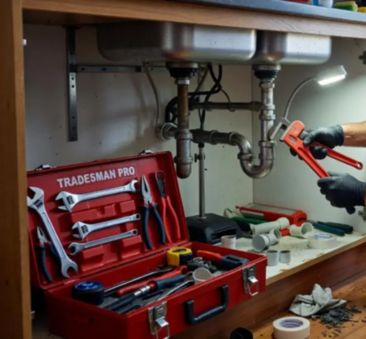Pipe Flow Service plumber working on-site at an Australian property