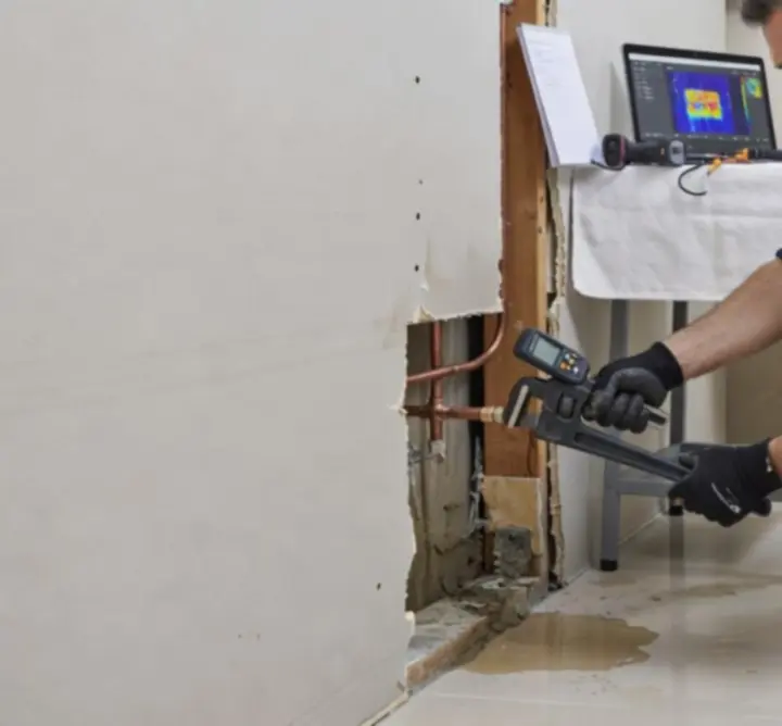 Residential bathroom leak repair case completed by Pipe Flow Service